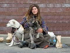 ugly homeless woman